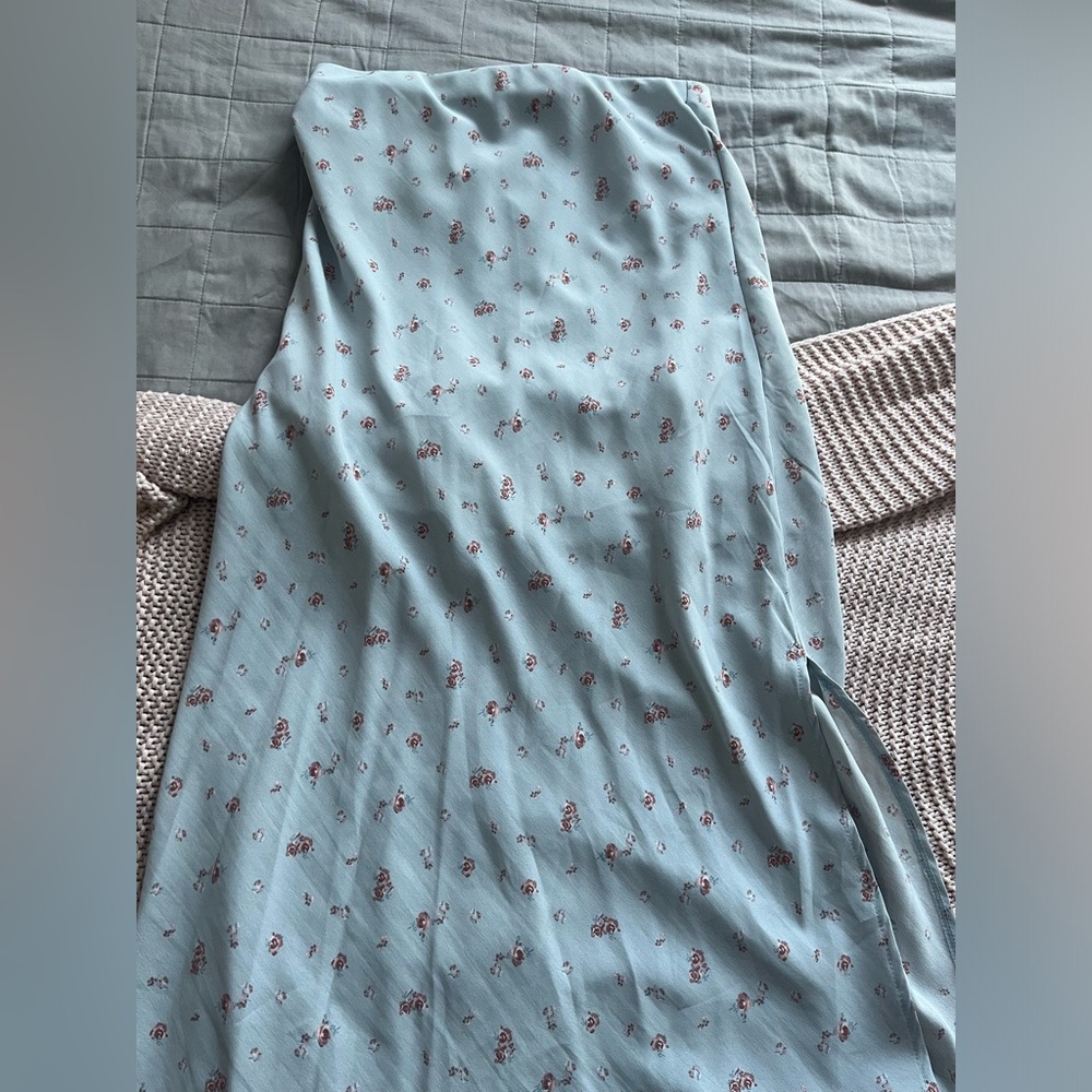 Satin floral Maxi skirt